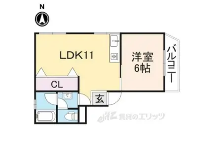 メゾン堀池(1LDK/3階)の間取り写真