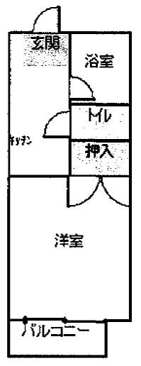 三恵ハイツ(1K/6階)の間取り写真