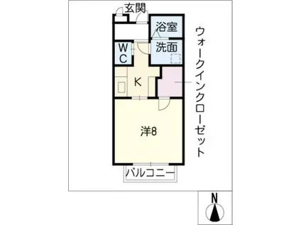 エテルノ極楽(1K/2階)の間取り写真