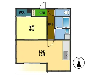 レストハイツ(1LDK/3階)の間取り写真
