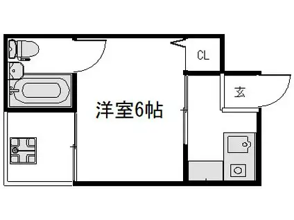 ヴィラ熊野 別館(1K/1階)の間取り写真
