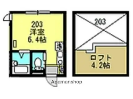 ベルテラス横浜鶴見(ワンルーム/2階)の間取り写真