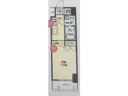 NO72 HABOR イースト TOWER(1K/16階)の間取り写真