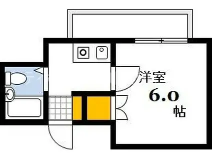 ハイパービル(1K/7階)の間取り写真