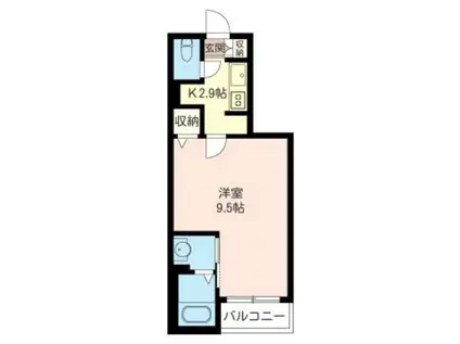 プレミアコート柴崎(1K/1階)の間取り写真