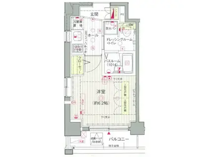 エステムプラザ品川アーバンヒルズ(1K/8階)の間取り写真