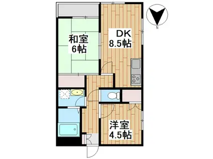 青山コーポ(2DK/3階)の間取り写真