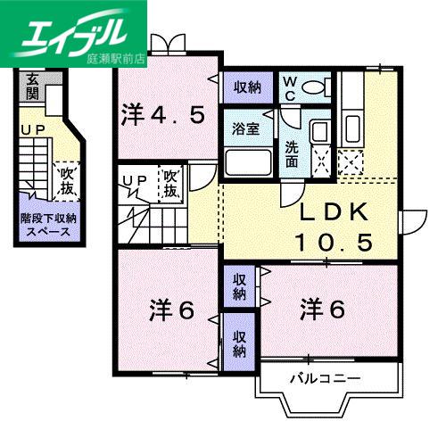 サニ-レジデンスA(3LDK/2階)の間取り写真