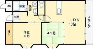 メゾンツインウイン2番館(2LDK/3階)の間取り写真
