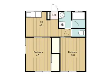 フォレストII(2DK/1階)の間取り写真