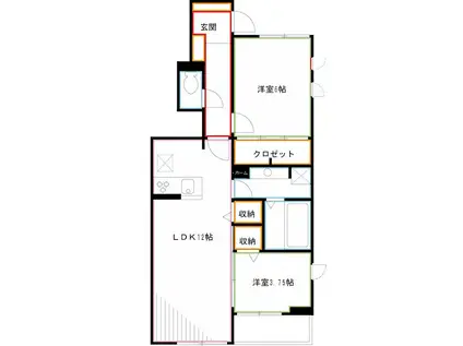 グランドステージI(2LDK/1階)の間取り写真