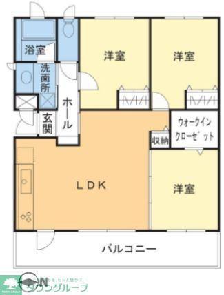 KENZO HAUSYOKODAI(3LDK/1階)の間取り写真