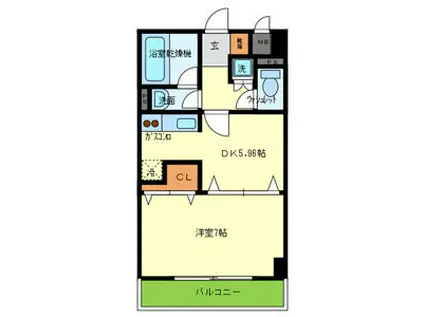 メゾン・ド・成屋大阪(1DK/4階)の間取り写真