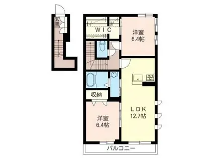 ガーデン オアシス(2LDK/2階)の間取り写真