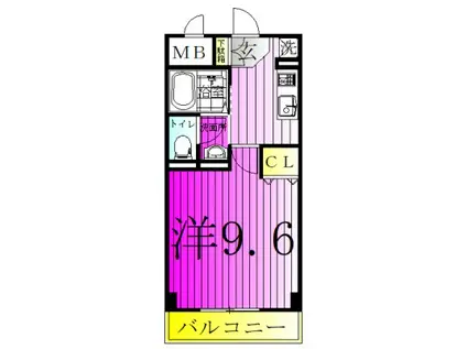 ラティニア(1K/4階)の間取り写真