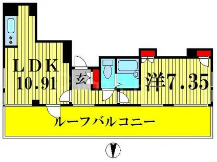 GARDEN TERRACE JOTO(1LDK/5階)の間取り写真