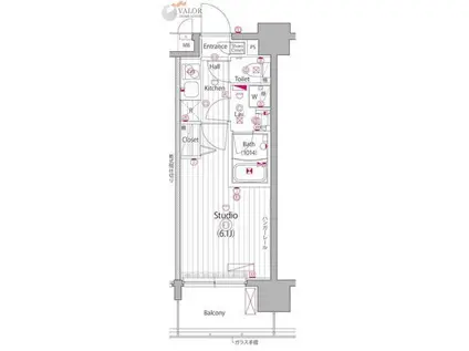 ガーラ・ステーション横濱阪東橋(1K/10階)の間取り写真