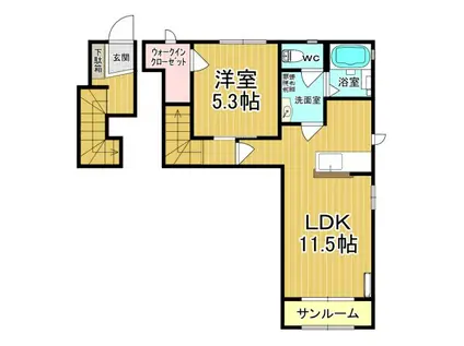 ヴィラフェリーチェII参番館(1LDK/2階)の間取り写真