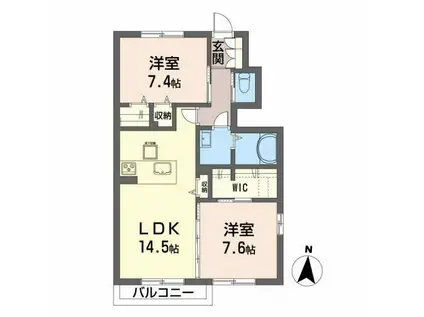 マ・メゾン I(2LDK/1階)の間取り写真