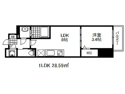 セレニテ三宮(1LDK/13階)の間取り写真