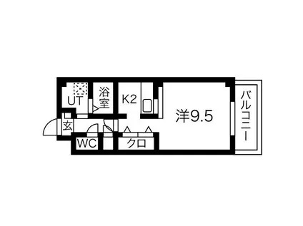 プチメゾン稲生(1K/2階)の間取り写真