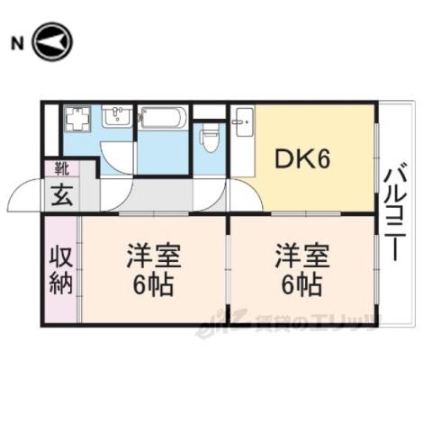 サンプラザ南京終(2DK/7階)の間取り写真