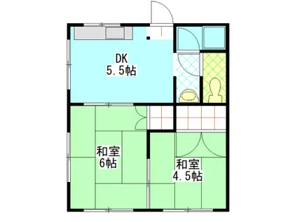リナート(2DK/2階)の間取り写真