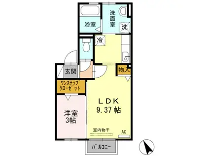 ドリームハイツ(1LDK/2階)の間取り写真