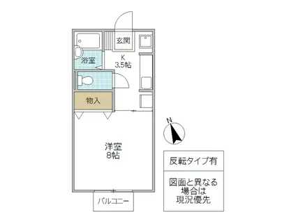フローラルC(1K/2階)の間取り写真
