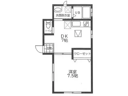 西馬橋一丁目貸アパート(1DK/1階)の間取り写真