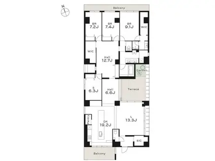 THE GRANDUO YOGA(3SLDK/2階)の間取り写真