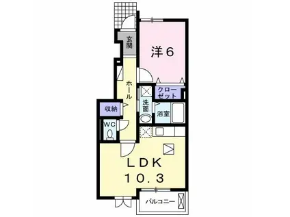 プラドール(1LDK/1階)の間取り写真