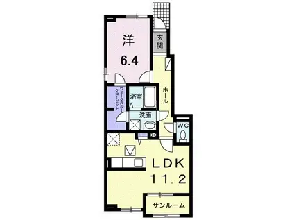 ザ リーガルハウス(1LDK/1階)の間取り写真