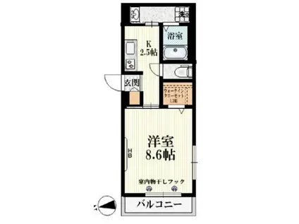 クレアージュ高円寺(1K/2階)の間取り写真