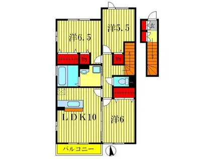メゾフォルテ(3LDK/2階)の間取り写真