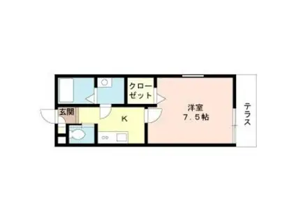 エ・コモード(1K/1階)の間取り写真