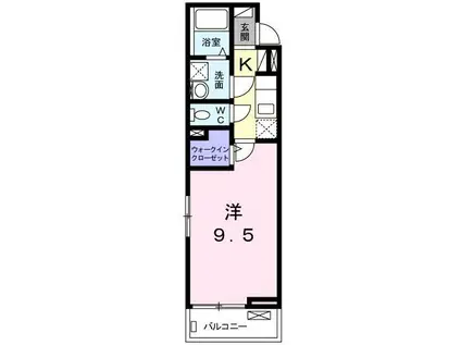ハニーヒルズ(1K/2階)の間取り写真