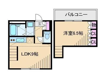 ボア キャトル(1LDK/2階)の間取り写真