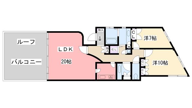 菊谷ヒルズ(2LDK/1階)の間取り写真