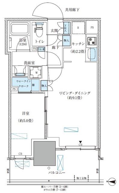 パークアクシス西大島コンフォートスクエア(1LDK/9階)の間取り写真