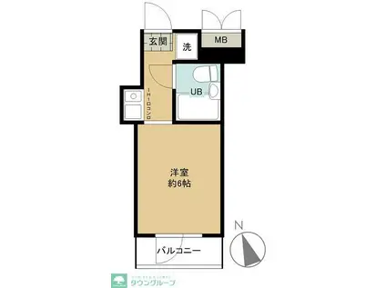 扶桑ハイツ経堂(ワンルーム/2階)の間取り写真