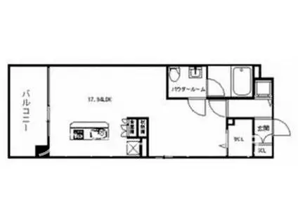 ライフメント平和大通(1LDK/10階)の間取り写真