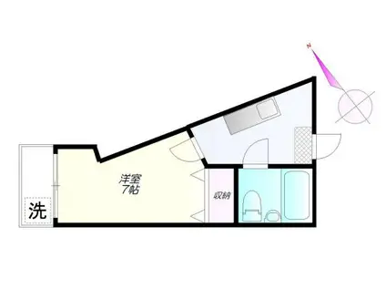 カオパレスNO7(1K/1階)の間取り写真