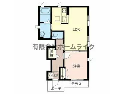 シャーメゾンショウノ(1LDK/1階)の間取り写真