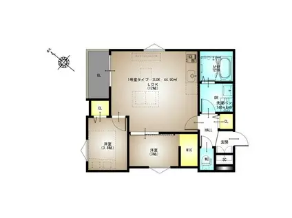 REGALEST吹田駅前(2LDK/2階)の間取り写真