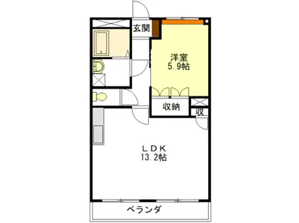 エミール(1LDK/1階)の間取り写真