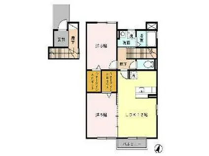 コートハウス(2LDK/2階)の間取り写真