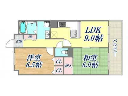 グランエスポワール上ヶ原(2LDK/4階)の間取り写真