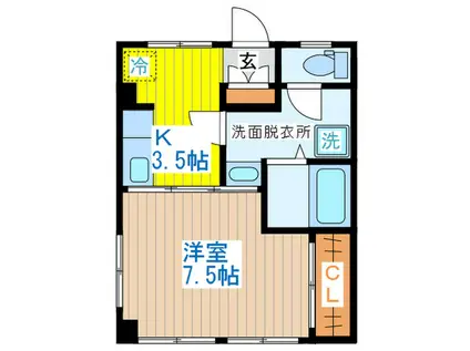 東新宿-K-RYU(1K/3階)の間取り写真