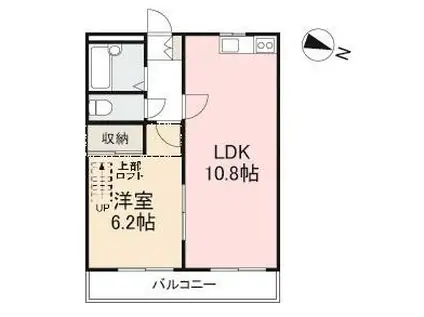 福岡レジデンスA(1LDK/2階)の間取り写真